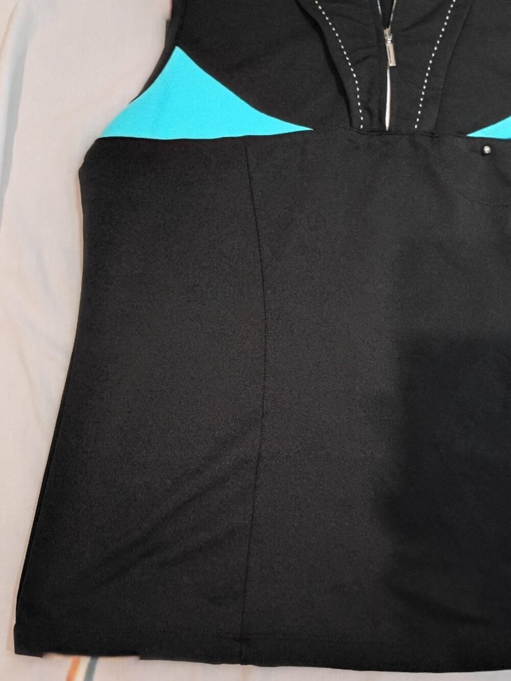 IZOD PFX/Top/Womens L/Black Blue/Golf Sleeveless Zip Front Athleisure Performanc - Picture 4 of 8